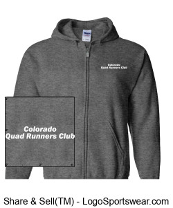 CQR Gildan Heavy Blend Zippered Hooded Sweatshirt Printed - Heathered Grey Design Zoom